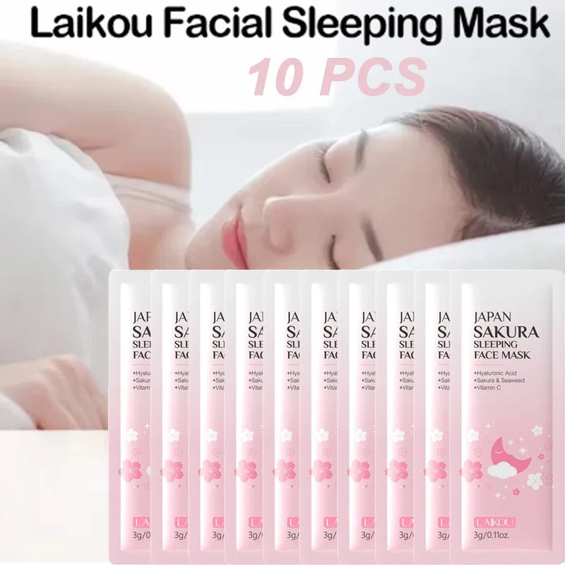 10/20 PCS LAIKOU Moisturizing Facial Mask Hydrating Sleeping Face Sheet Masks Repairing & Nourishing Night Face Mask Skin Care