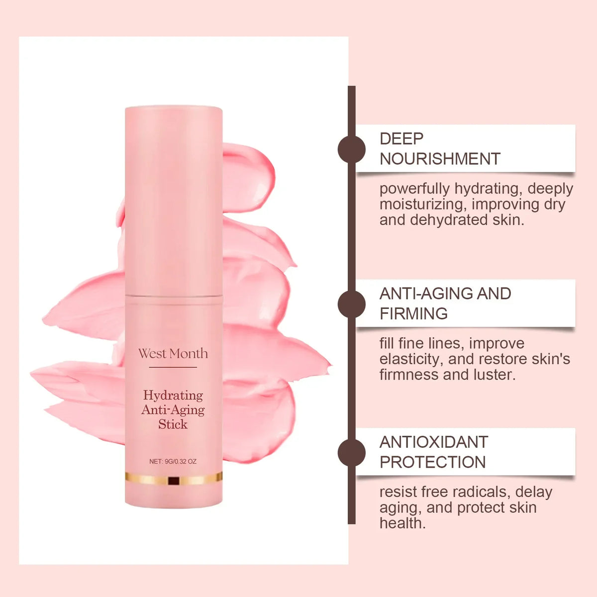 Collagen Wrinkle Removal Multi Bounce Balm Stick Instant Anti-Aging Firming Lift Brighten Facial Dull Skin Moisturizer Cosmetics