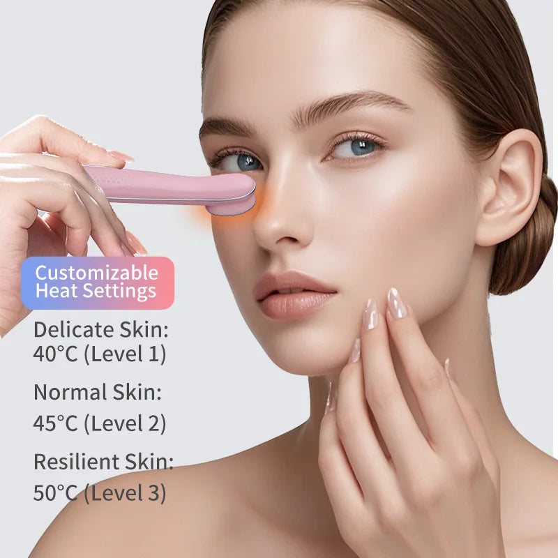Eye Massager Wand for Dark Circles & Puffiness-Facial Beauty Device with Hot Compress and Vibration for Skin Care and Relaxation