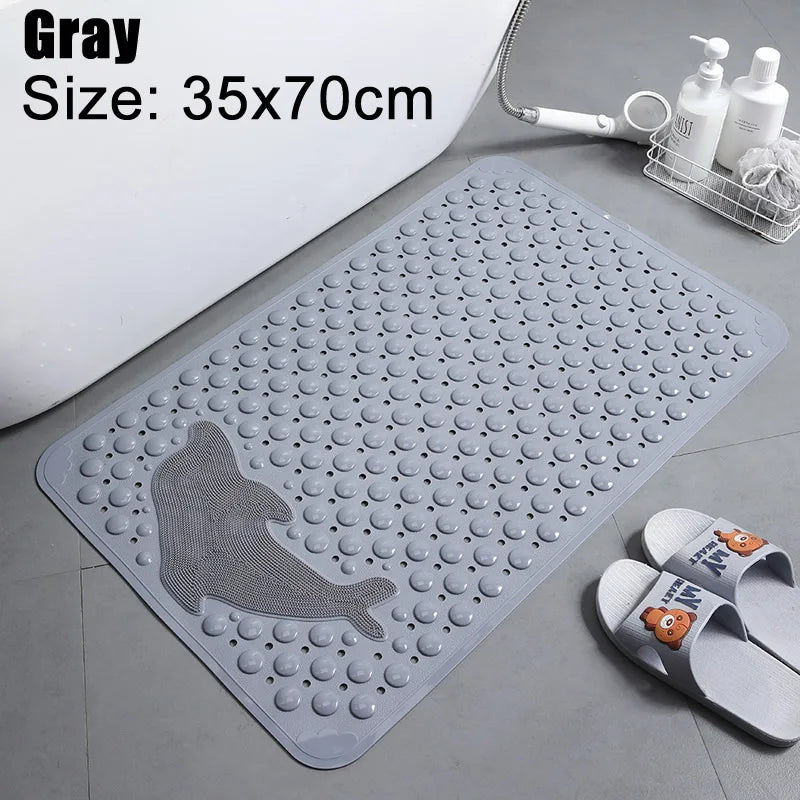 Cute Cartoon Anti-Slip PVC Bath Mats With Sucker 38cm*69cm Bathroom Multi-Color Carpet Bathtub Non-Slip Shower Soft Massage Pad