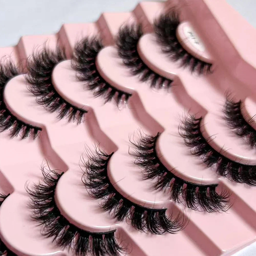 Dropshipping 7/10 Pairs Eyelashes Natural Long 3D Lashes Fluffy Volume  False Eyelashes Cruelty Free Wispy Lashes Makeup Cilios