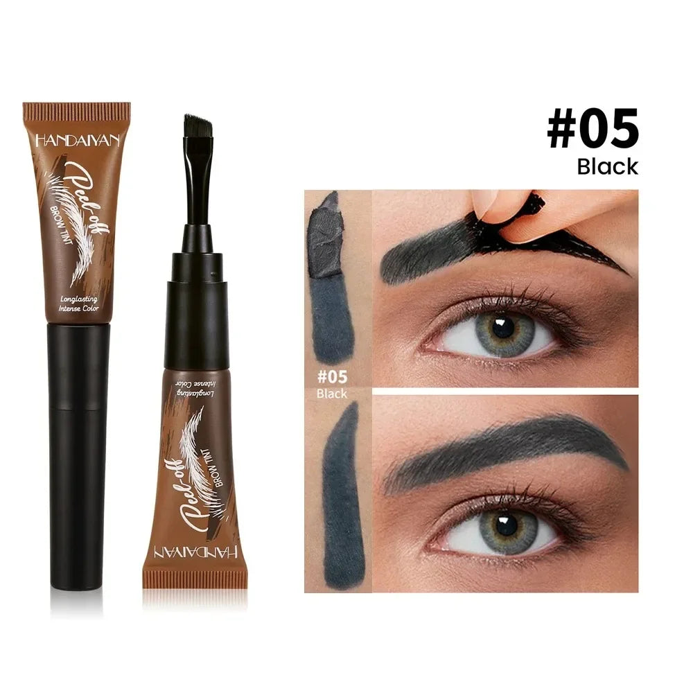 5 Color Peel-off Eyebrow Gel Cream Quick-Drying Lasting Tearing Eyebrow Dye Glue Waterproof Brow Tattoo Eyebrow Enhancer Tint
