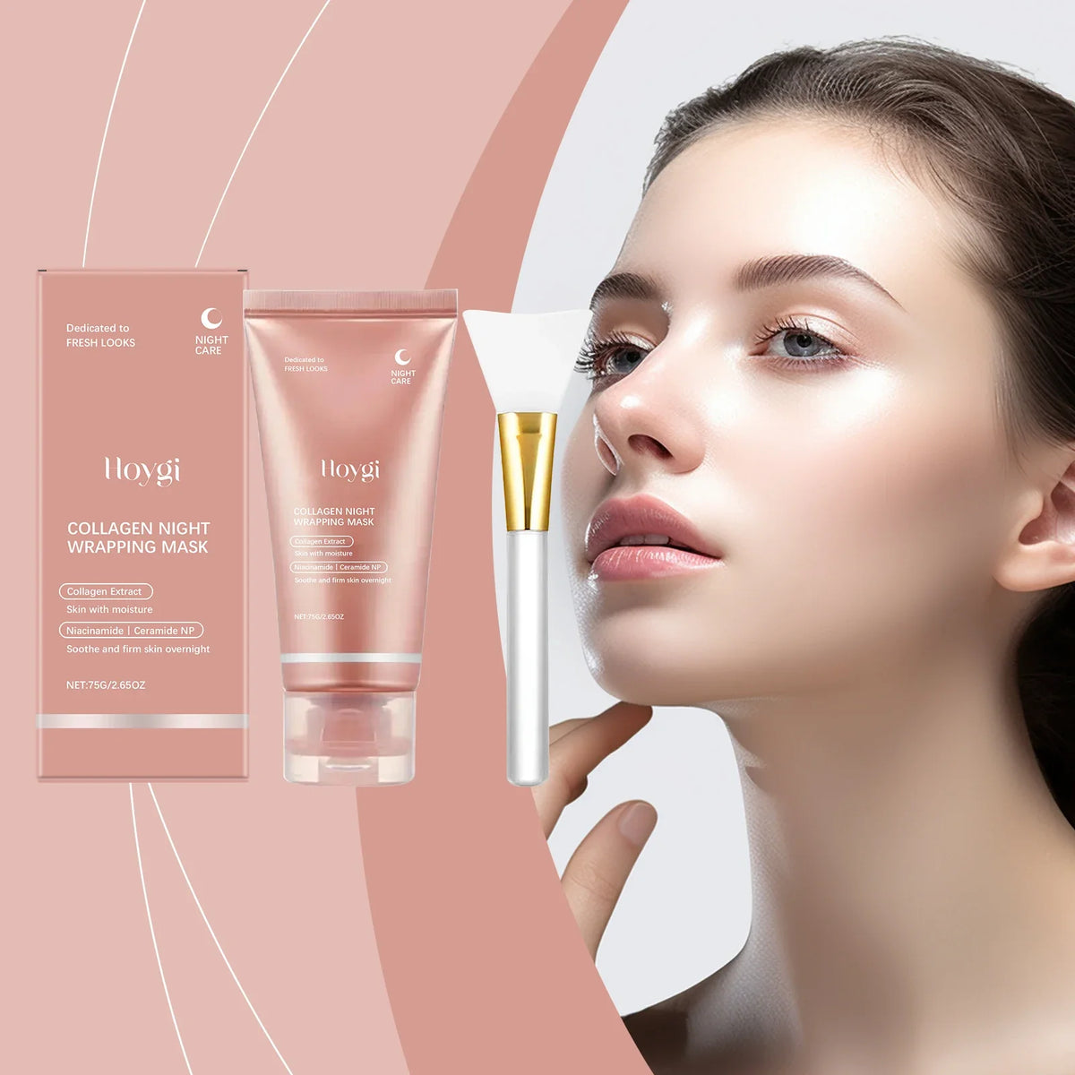 Collagen Peel Off Face Mask Pore Shrinking Hydrating Moisturizing Night Wrapping Mask Cream Firming Skin Peel-off Facial Mask