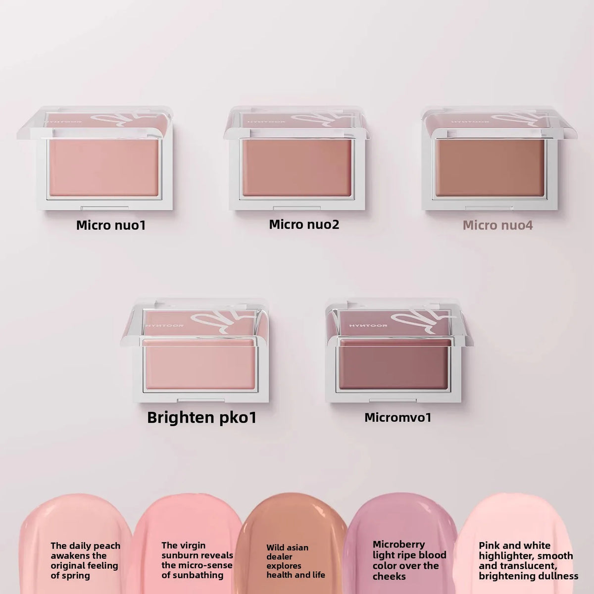HYNTOOR Blusher Cream Shrink Expand Color Brighten Concealer Moisturize Easy To Wear Face Cheek Makeup