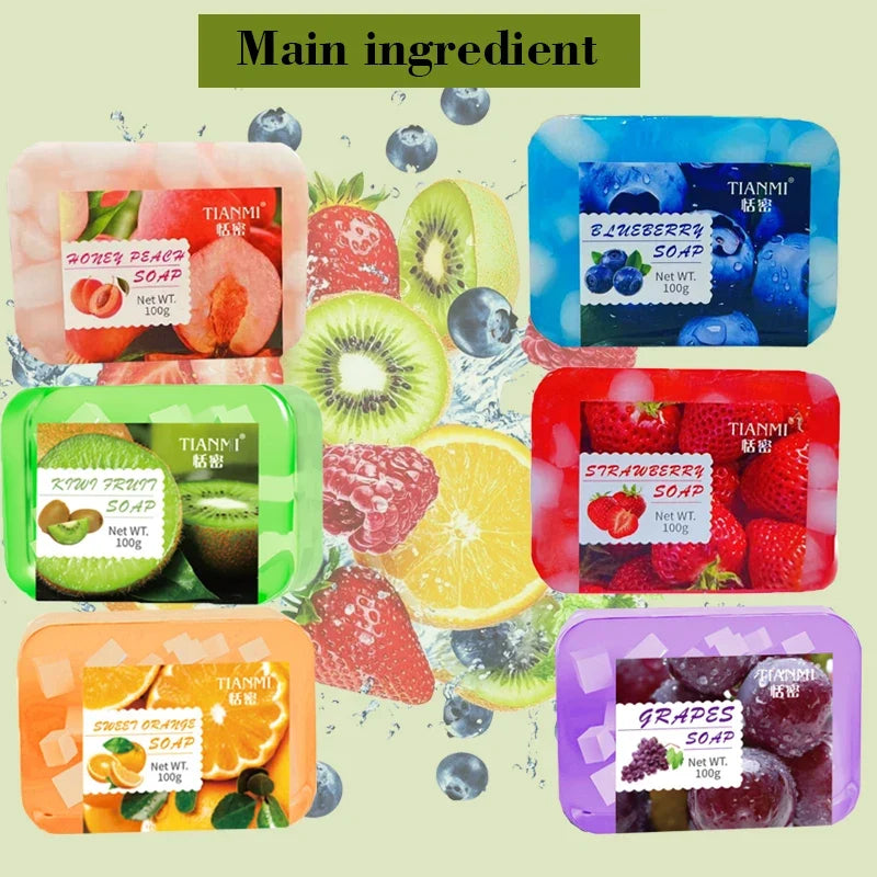 6 Sets of Fruit Flavored Handmade Soap, with 6 Different Flavors to Choose From, Including Sweet Orange, Blueberry, Kiwi, Etc.