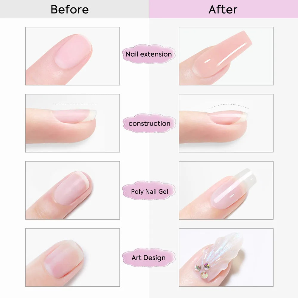 50ml TPO Free Jelly Nail Extension Gel Nail Builder French Nail Gum Venalisa Clear Natural Color Soak Off UV Construction Gel