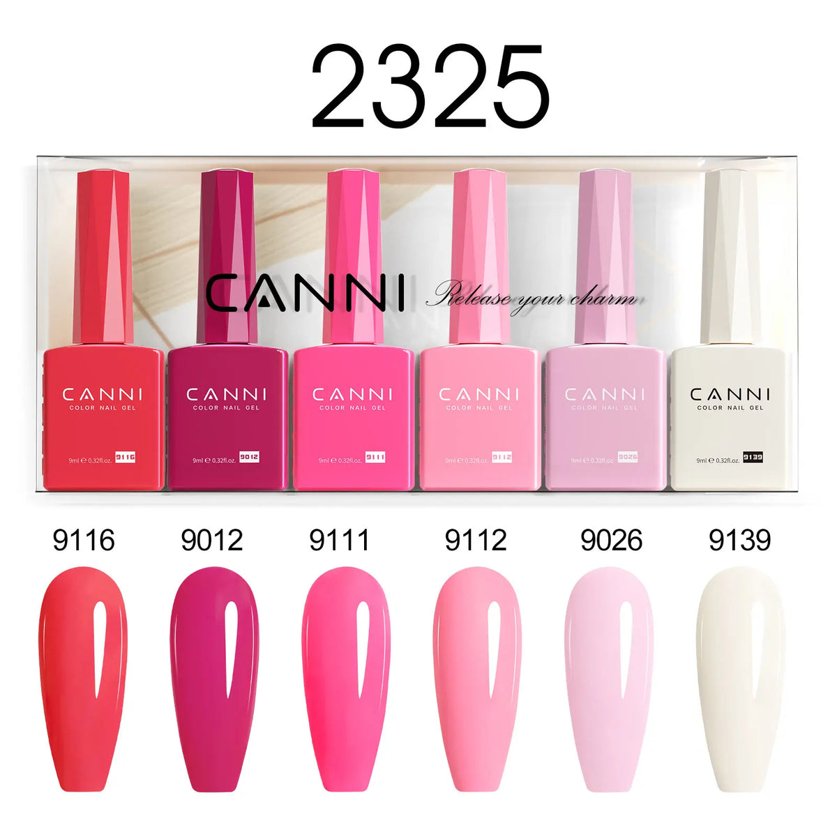 6pcs/kit CANNI Gel Nail Polish TPO FREE Nails Semi Transparent Jelly Pink Collection Soak Off UV LED Gel Diamond Top Coat Set