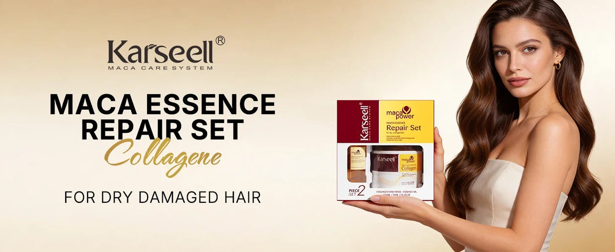 Karseell Collagen Hair Treatment Deep Repair Hair Mask 500ml + Argan Oil Hair Serum 50ml for Dry Damaged Hair All Hair Types
