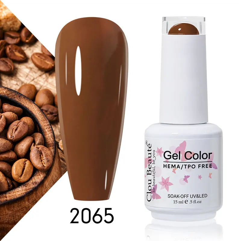 Clou Beaute Coffee Colors Nail Gel Polish HEMA/TPO FREE Soak off UV/LED 15ml Vernis Semi Permanent Nail Varnish 15ml Base Top