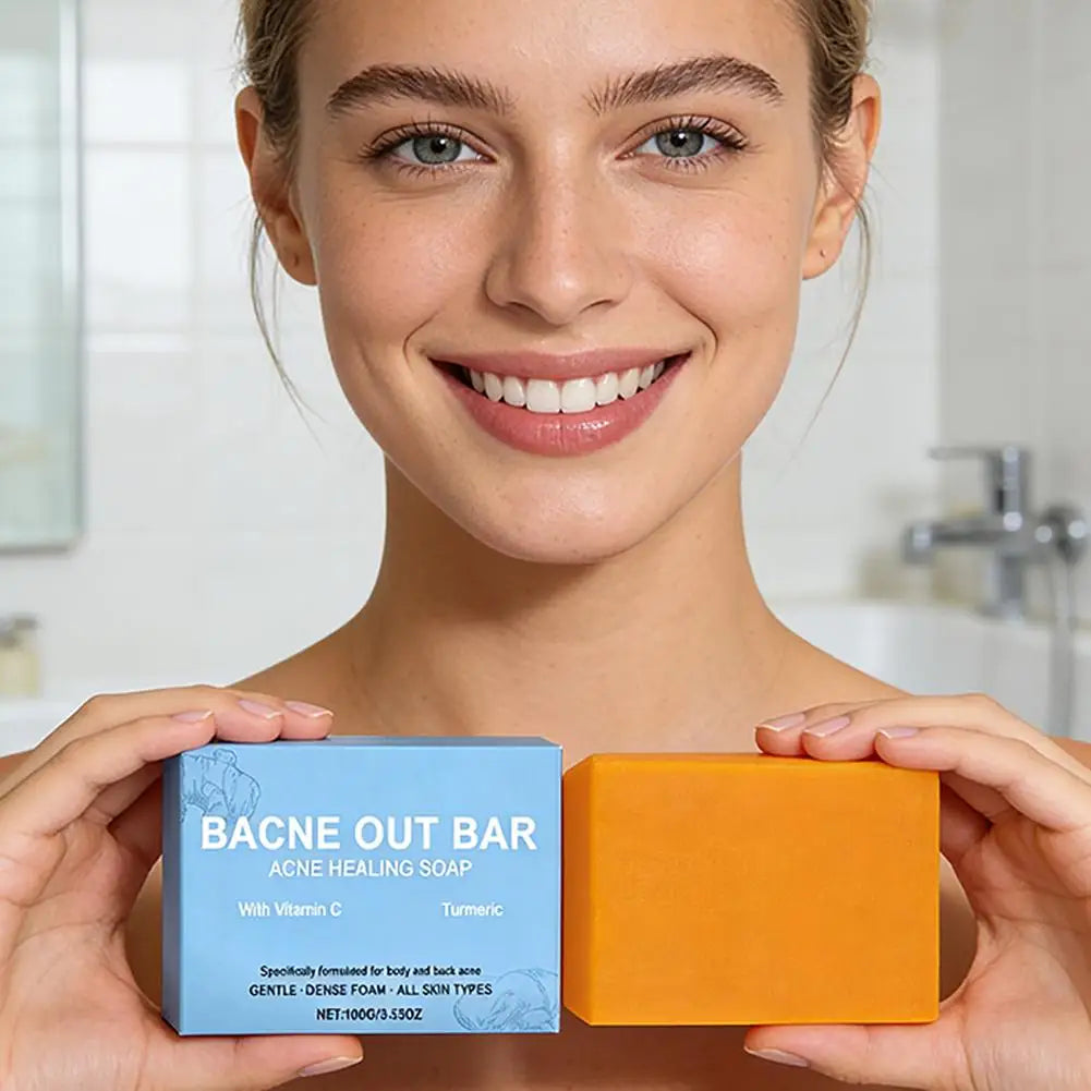 100g Turmeric Hand Made Soap Remove Pimples Anti Acne Whitening Skin Shower & Facial Soap Deep Cleaning For Body Face Skin Care