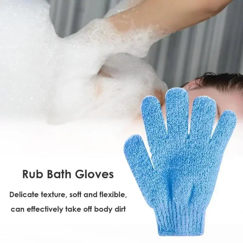 1/2Pcs Five Fingers Bath Gloves Peeling Exfoliating Household Shower Towel Scrub Body Wash Elastic Wipe Back Body Cleaning Tools