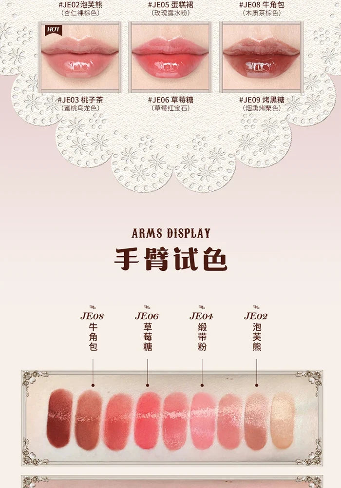 Flowerknows THE SWEETIE BEAR COLLECTION Coating Lip Jelly SOFT Lip gloss,Hydrating Gloss,Moisturizing Tint,Shine & Glow Finish