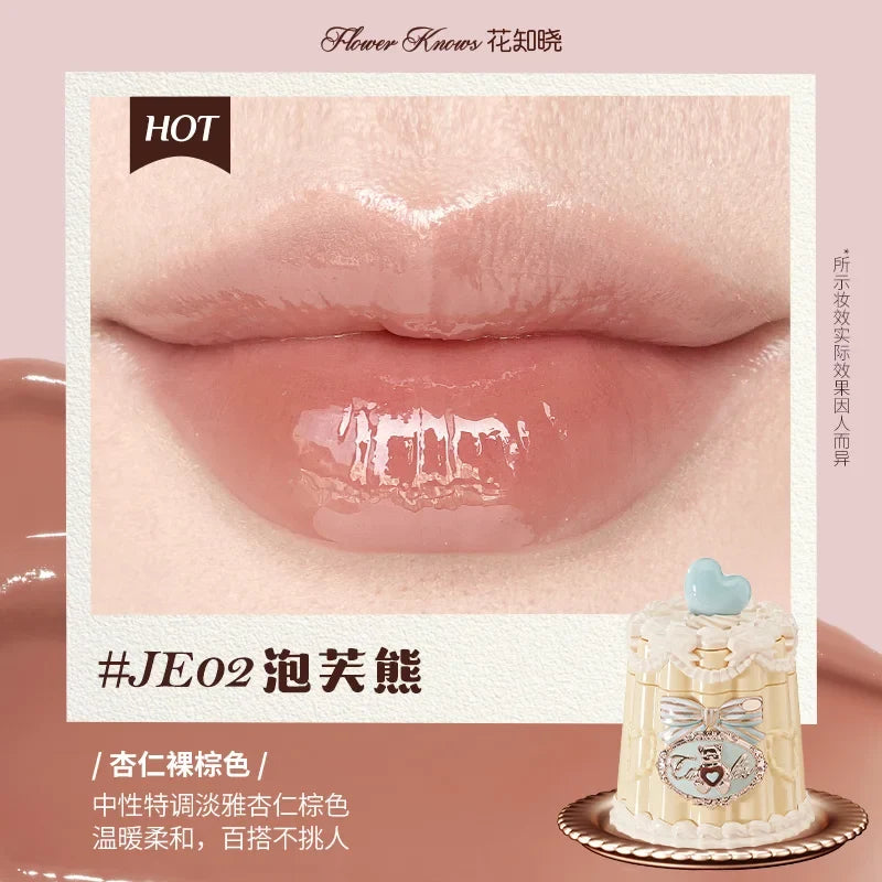 FLOWER KNOWS THE SWEETIE BEAR COLLECTION Coating Lip Jelly SOFT LIP STICK,Hydrating Gloss,Moisturizing Tint,Shine & Glow Finish