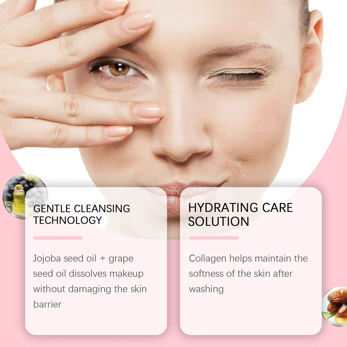 Collagen Cleansing Oil Makeup Remover Deep Cleansing Pores Exfoliation Dissolve Sunscreen Blackhead Refresh Makeup Removal Oil