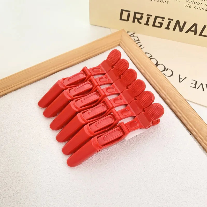 6-12Pcs Hairdressing Alligator Clip Salon Perm Hair Dye Plastic Hairpin Wig Clip Haircut Partition Styling Clip Supplies