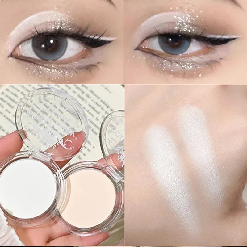 Beige White Highlighter Powder Palette Single Matte Face Brighten Contour Makeup High Gloss Eyeshadow Lying Silkworm Rouge