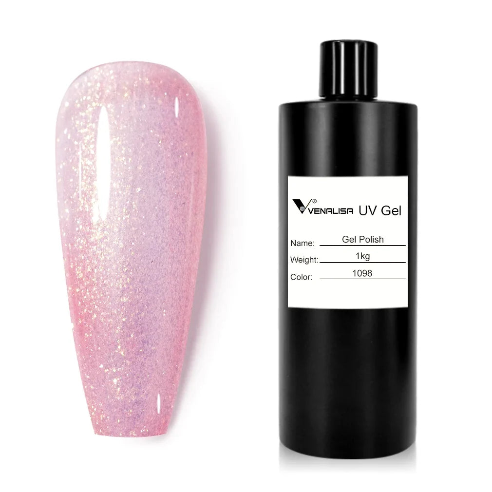 #1004 Nude PinkJelly 1kg Big Volume VENALISA Wholesale Super Quality Soak Off UVLED Semi Permanent Pastel Varnish Nail Salon Use