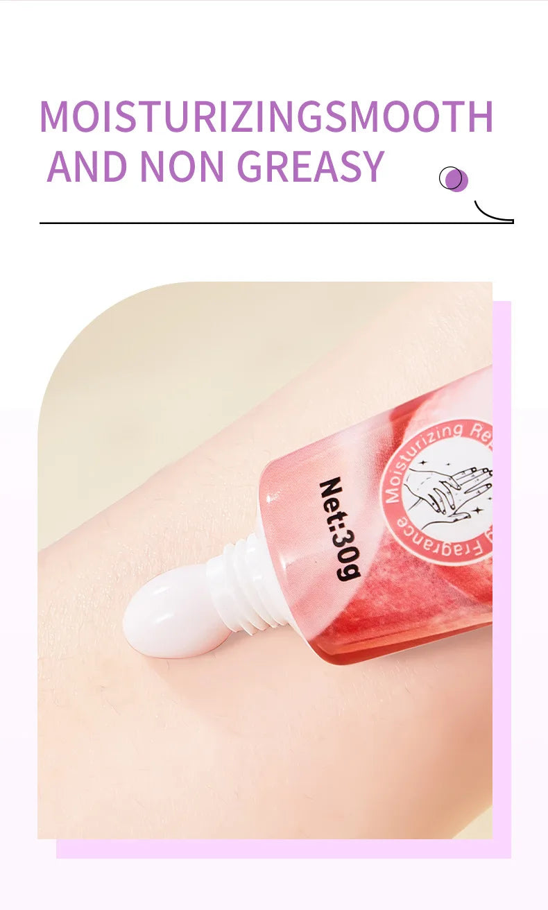 Five piece fruit scented hand cream for moisturizing and long-lasting fragrance retention. Hand care mask cream