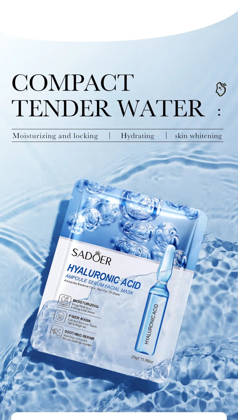 10Pcs Hyaluronic Acid Mask Facial Skin Care Firming Moisturizing Mask Facial Skin Care Products