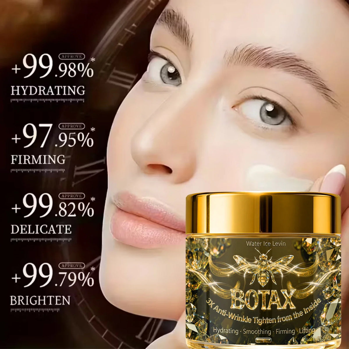 BOTAX 3X Anti-Wrinkle Face Cream: Bee Venom/Retinol, Hydrating/Smoothing, Firms & Lifts Skin with Nutrients