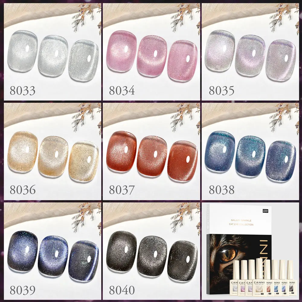 CANNI Cat Eye Gel Nail Polish TPO Free Galaxy Glitter Diamond Sparkle Gorgeous Color Soak Off UV LED Gel For Man Nail Design Gel
