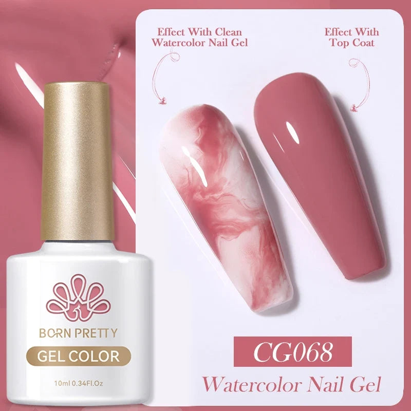 BORN PRETTY 10ml Clear Blooms Gel Polish UV LED Soak Off Nail Art Polish for Spreading Effect Marble Nail Polish Gel Painting