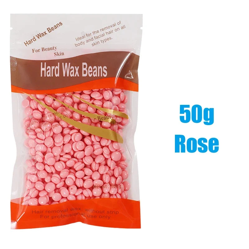 50g Hot Wax Hair Removal Depilatory Waxing Wax Beads for Wax Heater Painless for Body Hairs Removal Beans