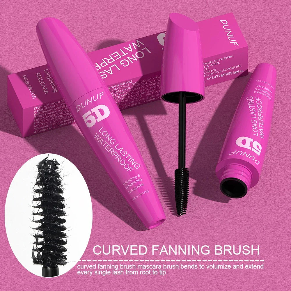 5D Mascara Waterproof Curling Lengthening Eyelash Extension Non-smudging Long-lasting Eyelashes Black Volume Mascara Cosmetics