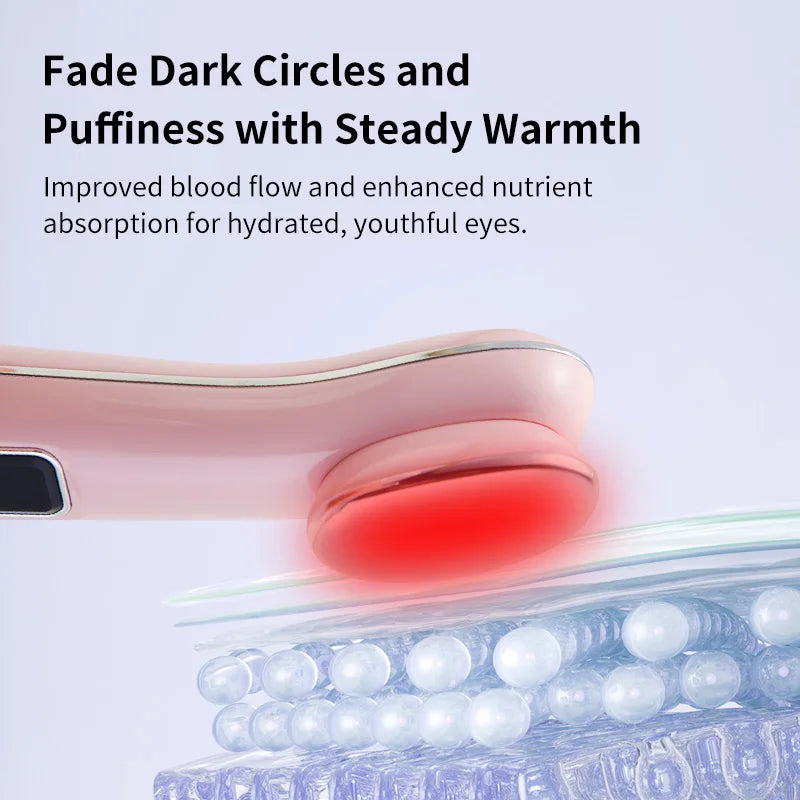 Eye Massager Wand for Dark Circles & Puffiness-Facial Beauty Device with Hot Compress and Vibration for Skin Care and Relaxation