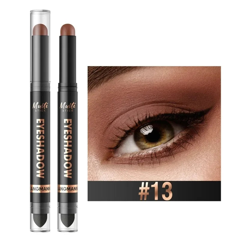 1PC Glitter Brown Eyeshadow Pen Smoky Eyes Makeup Long Lasting Shimmer Matte Lying Silkworm Eyeshadow Pencil Highlighter Stick