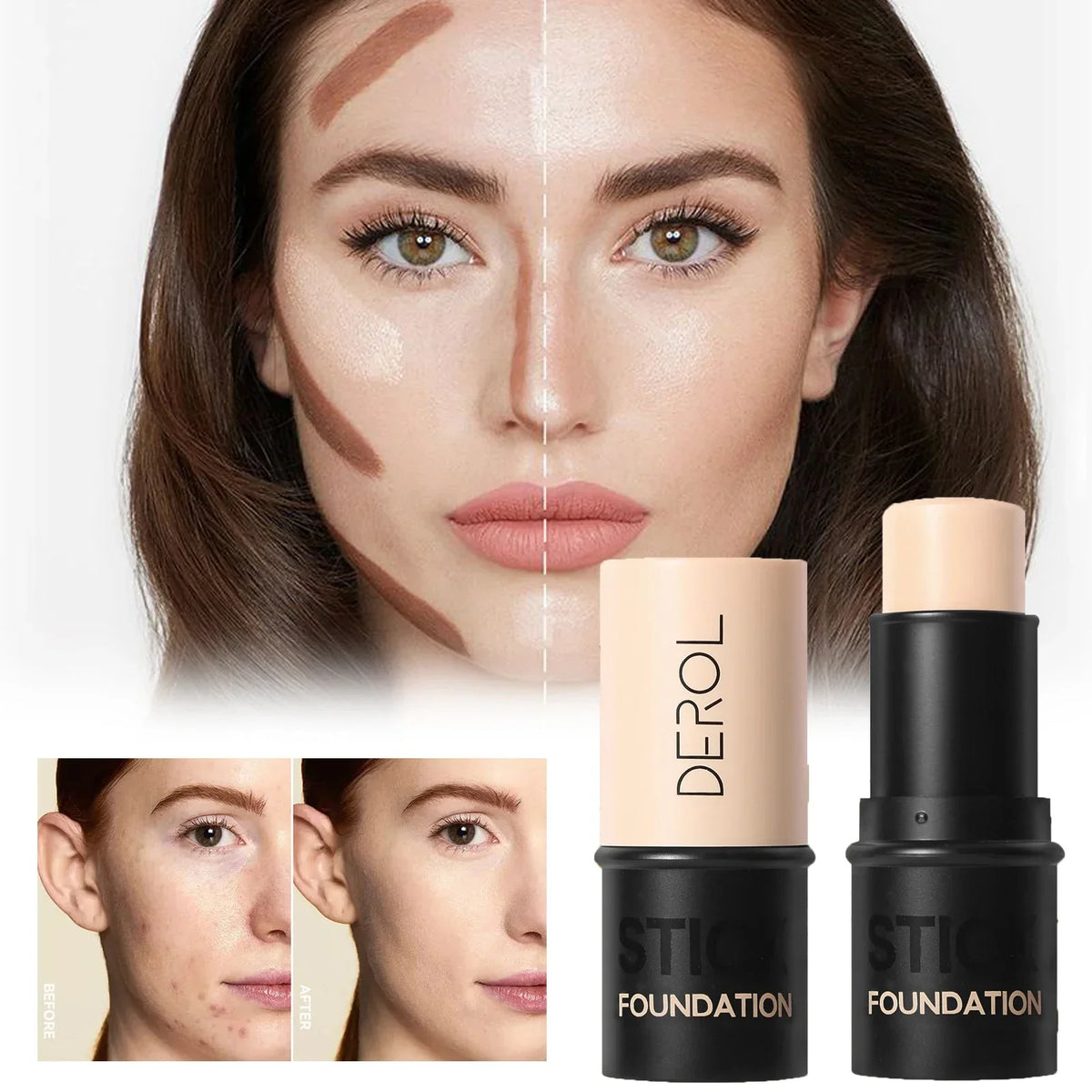 Isolation BB Cream Concealer Foundation Make-up Stick Oil Control Natural Moisturizing Long-term Liquid Foundation Cosmetics