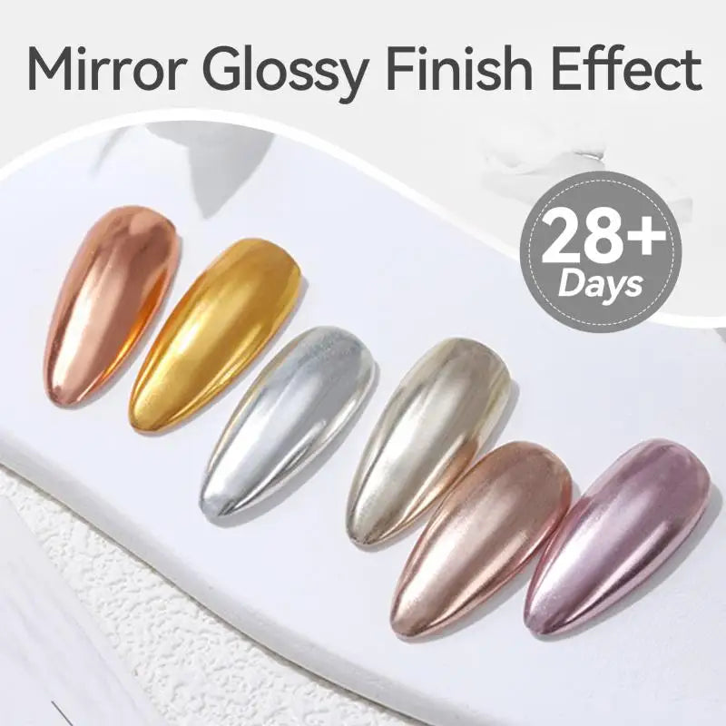 BORN PRETTY 10ML Chrome Base for Powder Nail Powder Superior Mirror Effect Metallic Pigment Gel Nail Art Salon DIY