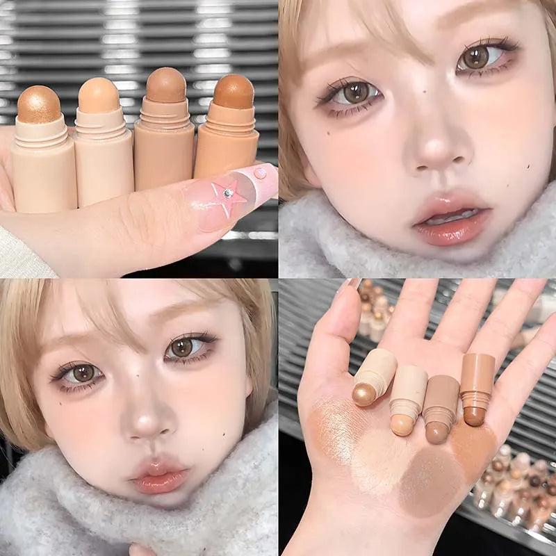 4-in-1 Multi-Color Contouring Stick Nose Shadow Contour Silky Matte Cream Easy Application for Facial Brightening Product