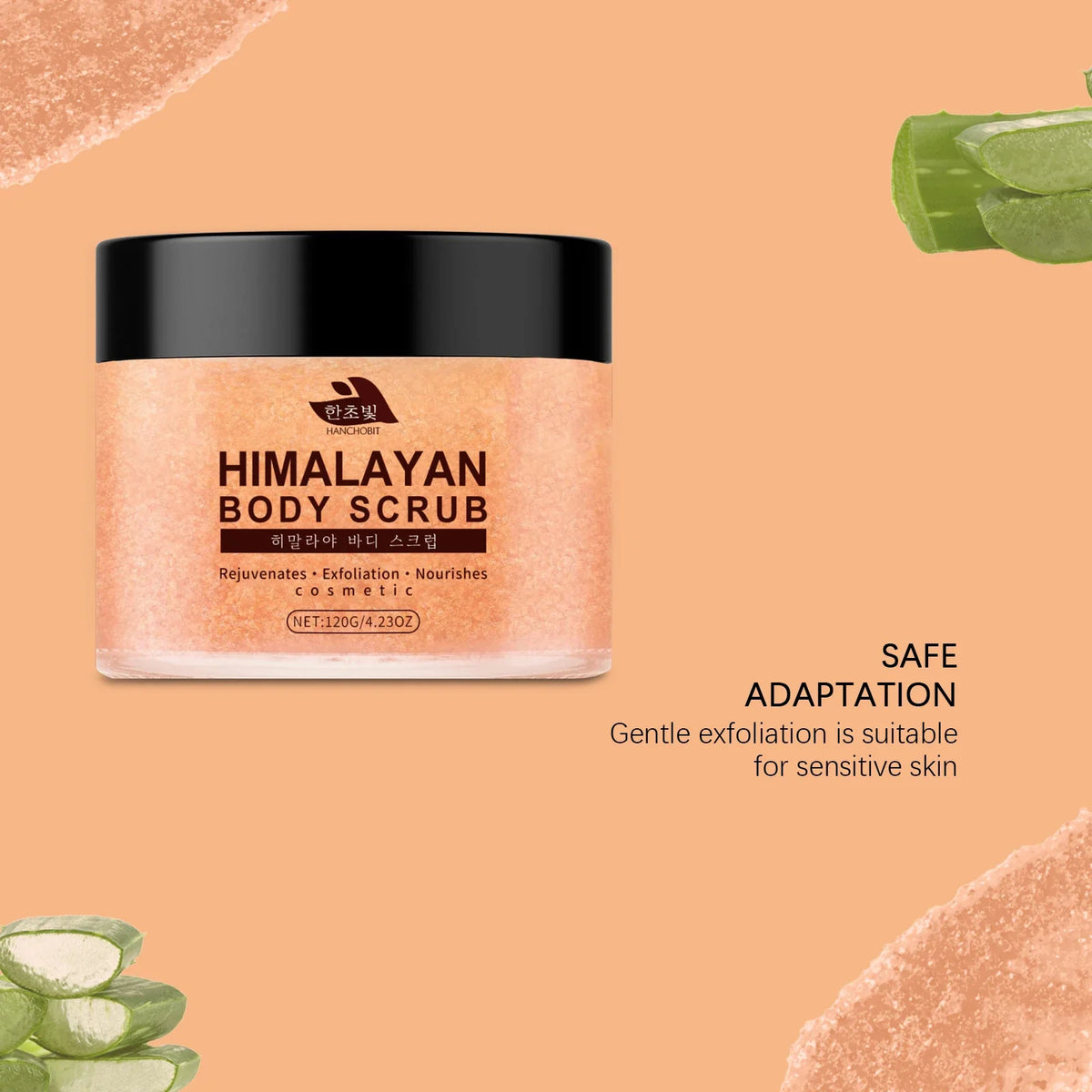 Himalayan Salt Body Scrub: Exfoliates Dead Skin Cells, Cleanses Skin, and Leaves Skin Hydrated & Silky-Smooth