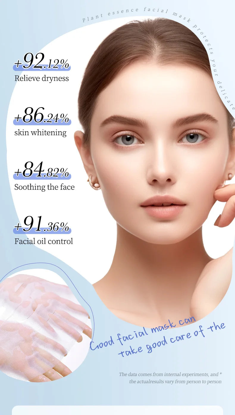 10Pcs Hyaluronic Acid Mask Facial Skin Care Firming Moisturizing Mask Facial Skin Care Products