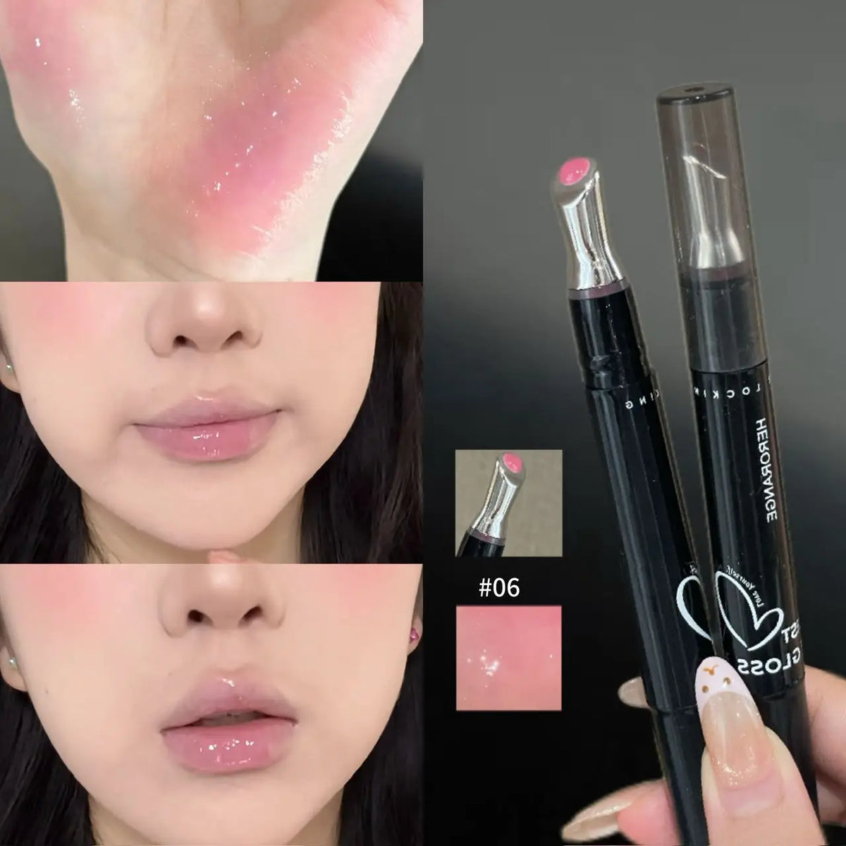 Herorange Hydrating Glossy Lip Gloss Long Lasting Brightening Create Plump Lips for Daily Date