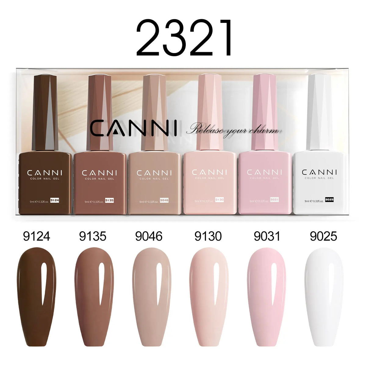6pcs/kit CANNI Gel Nail Polish TPO FREE Nails Semi Transparent Jelly Pink Collection Soak Off UV LED Gel Diamond Top Coat Set