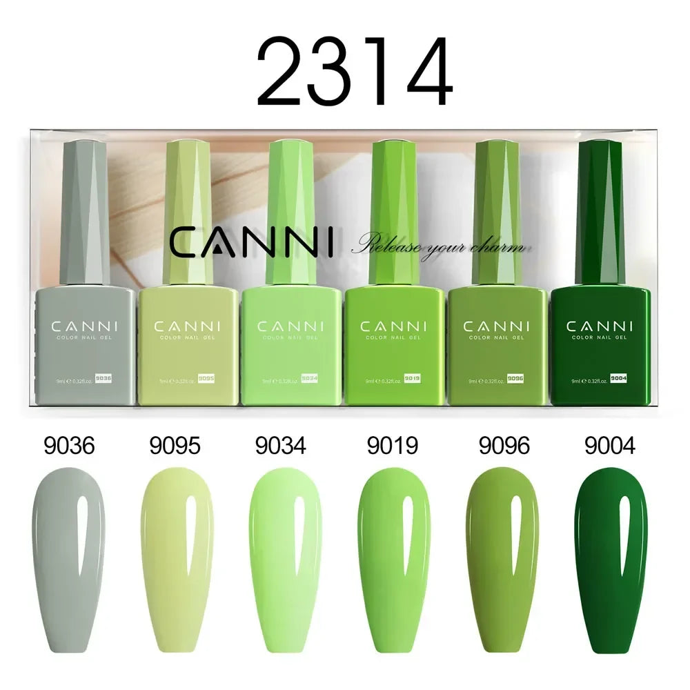 9ml*6pcs CANNI Nail Gel Polish Set TPO FREE Jelly Nude Pink Rubber Base Reinforce UV Construction Gel Soak off UV LED Gel Kit