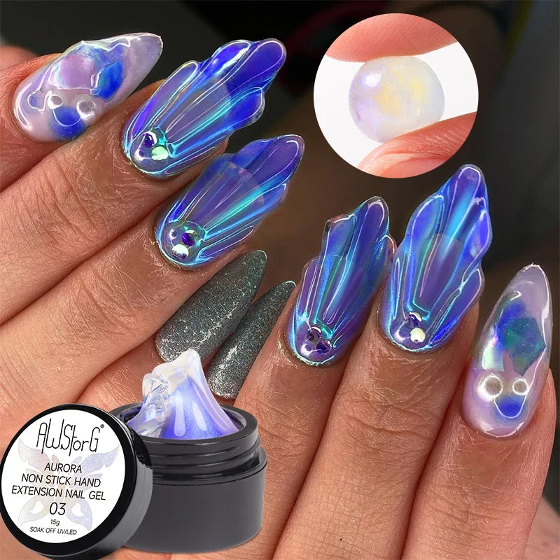 AWStorG 5ML Super Silver Metallic Gel Nail Polish Metal Effect Painting Gel Chromes Varnis Semi Permanent for Nail DIY