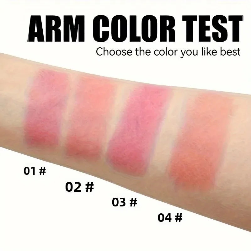 3-in-1 Jelly Powder Blusher Moisturized Long Lasting Matte 4 Color Facial Contour Rouge Brighten Lip Tin Makeup Stick