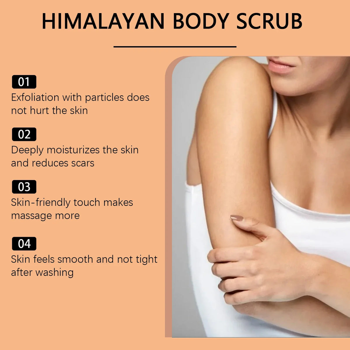 Himalayan Salt Body Scrub: Exfoliates Dead Skin Cells, Cleanses Skin, and Leaves Skin Hydrated & Silky-Smooth