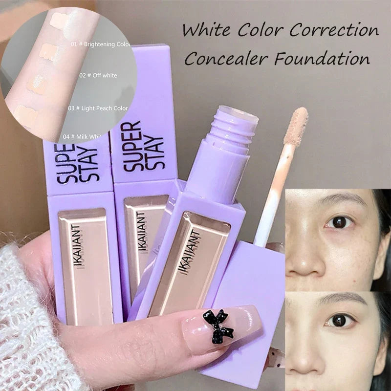 Color Correction Liquid Concealer White Foundation Makeup Base Face Brighten Cover Up Dark Circles Waterproof Concealer Stick