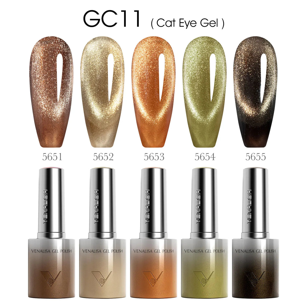 1/5pcsVenalisa Hema/TPO Free Cat Eye Gel Magnet Ultra Flash Nail Gel Polish Diamond Sparkle Soak Off UV LED Varnish Nail Gel