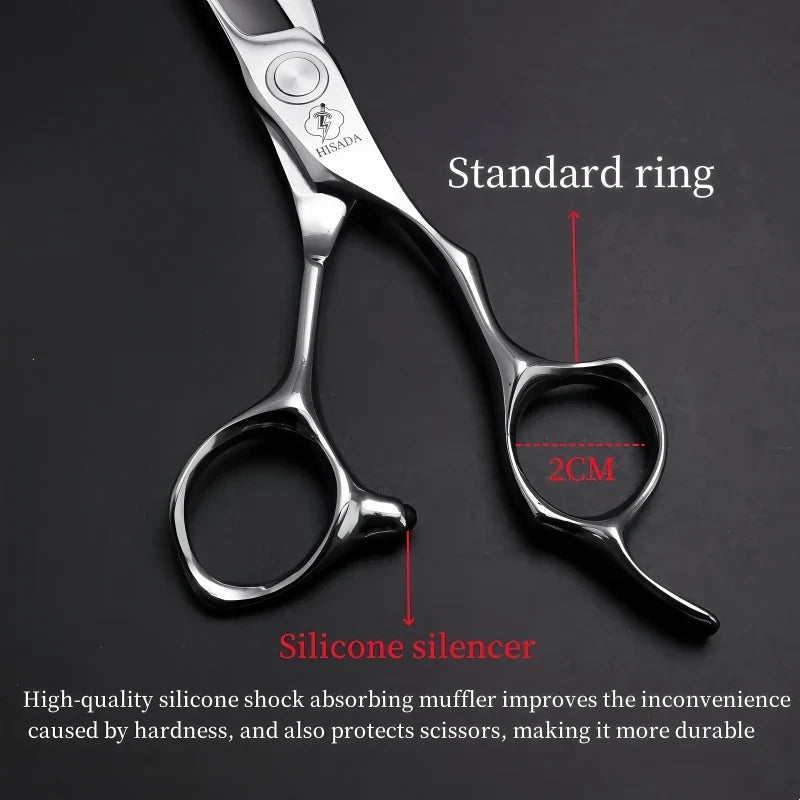 HISADA Hairdressing Scissors Professional Barber Scissors 6.0 Inch Scissors VG10 Material Professional Barber Scissors