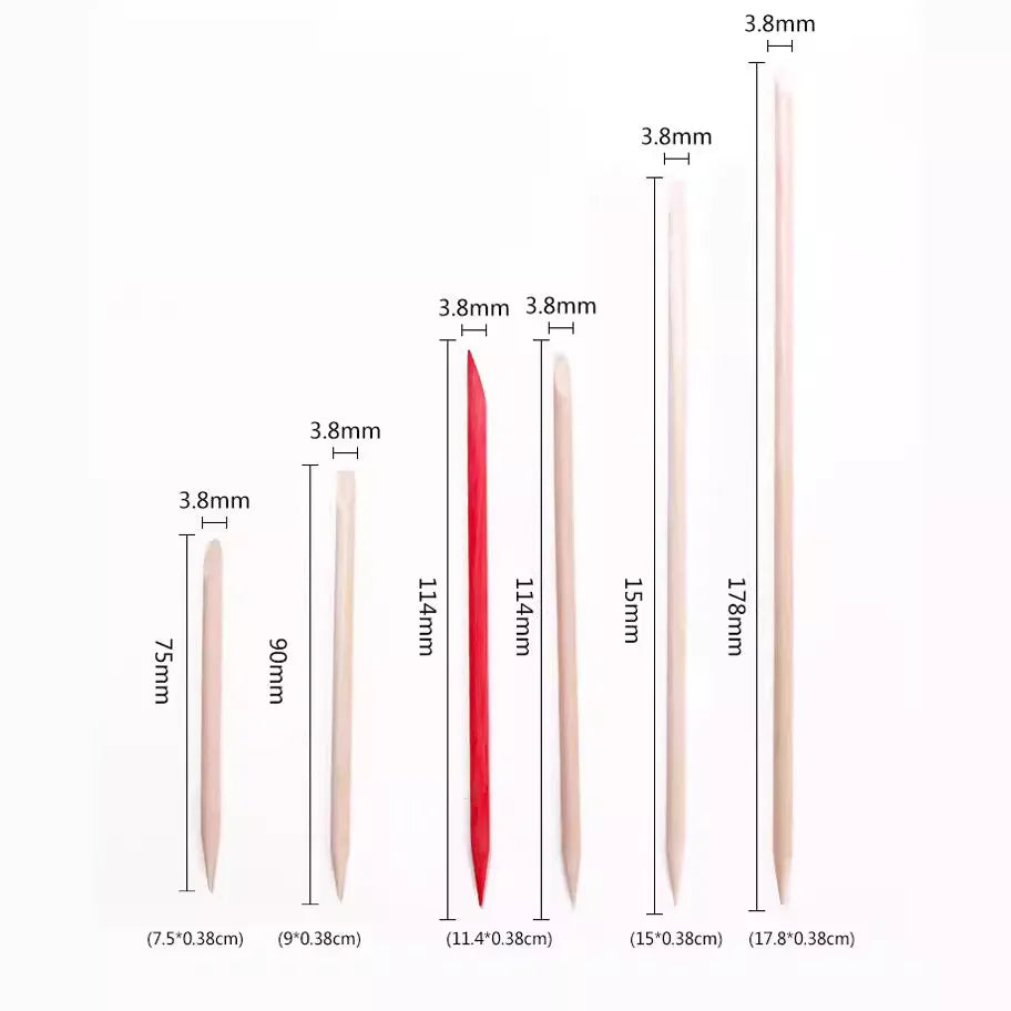 50/100/200/300pc/Set for Nail Different Sizes Orange Wood Sticks Cuticle Pusher Cuticle Remove Tool Manicure Pedicure Care Nails