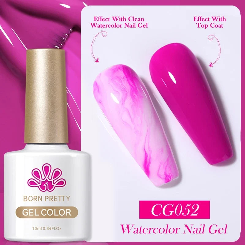 BORN PRETTY 10ml Clear Blooms Gel Polish UV LED Soak Off Nail Art Polish for Spreading Effect Marble Nail Polish Gel Painting
