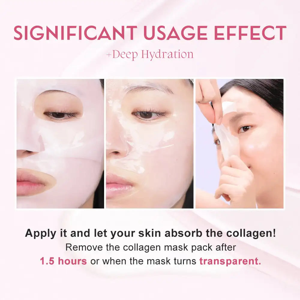 4PCs KOEC PDRN Pink Deep Hydration Collagen Gel Facial Mask Moisturizing Firming Nourishing Niacinamide Hyaluronic Acid Peptide