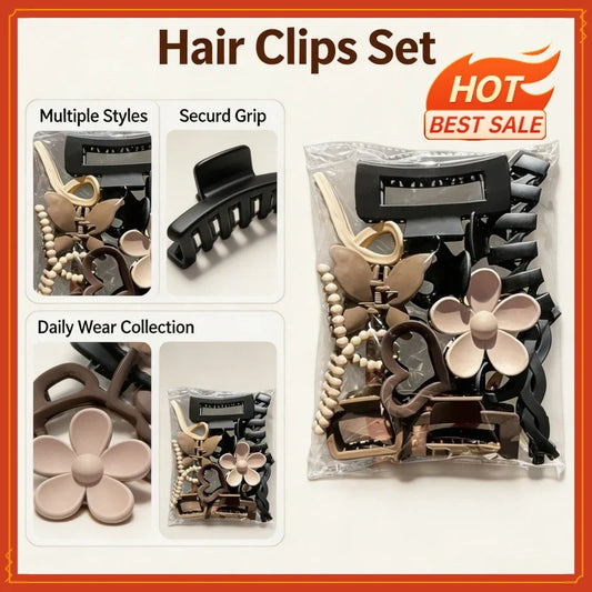 11pcs High-Quality Matte Shark Clip Back Hair Accessories for Elegant Hair Styling and Headwear