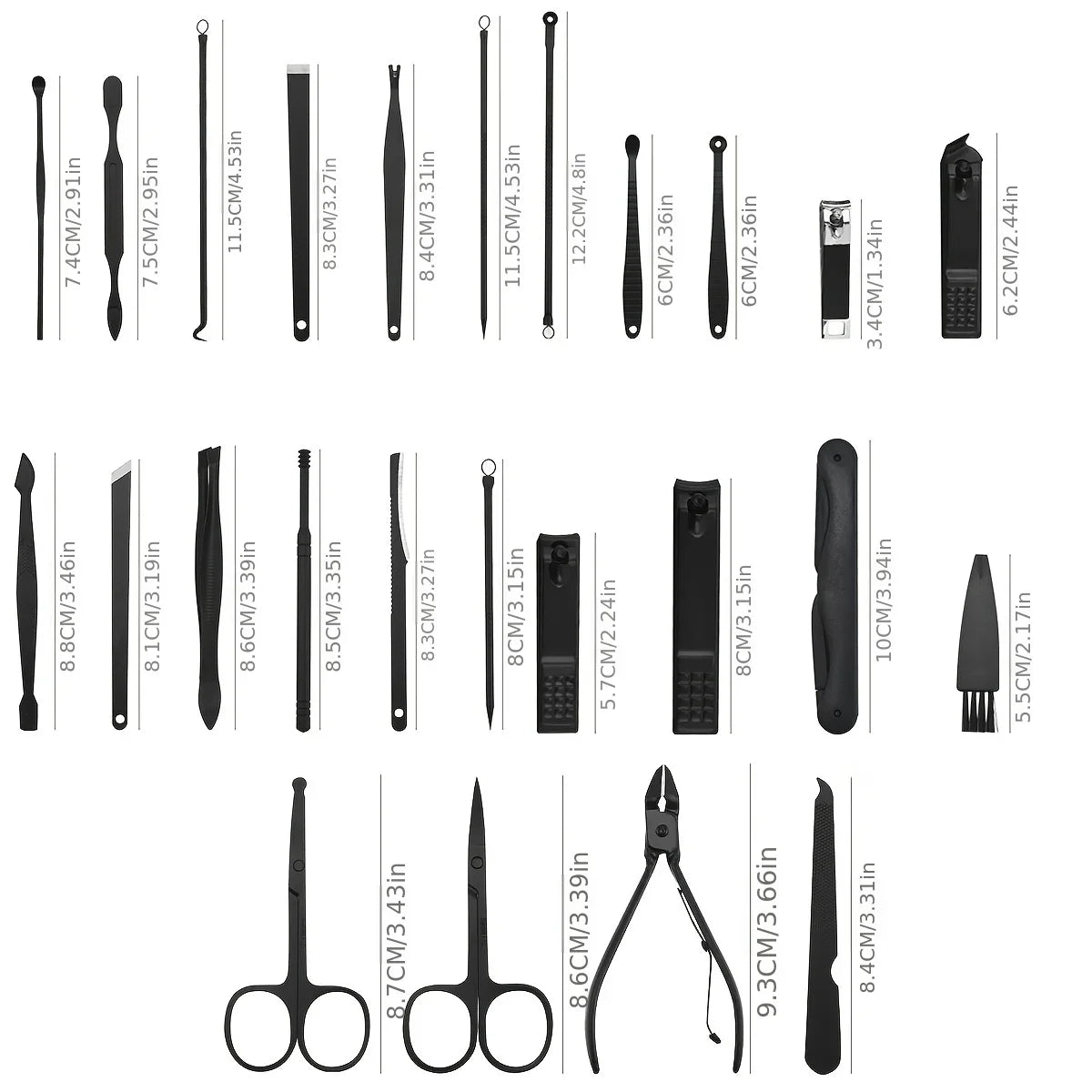10/15/25Pcs Professional Manicure Set Stainless Steel Nail Clippers Set Idea Packing Manicure Kits Scissors Makeup
