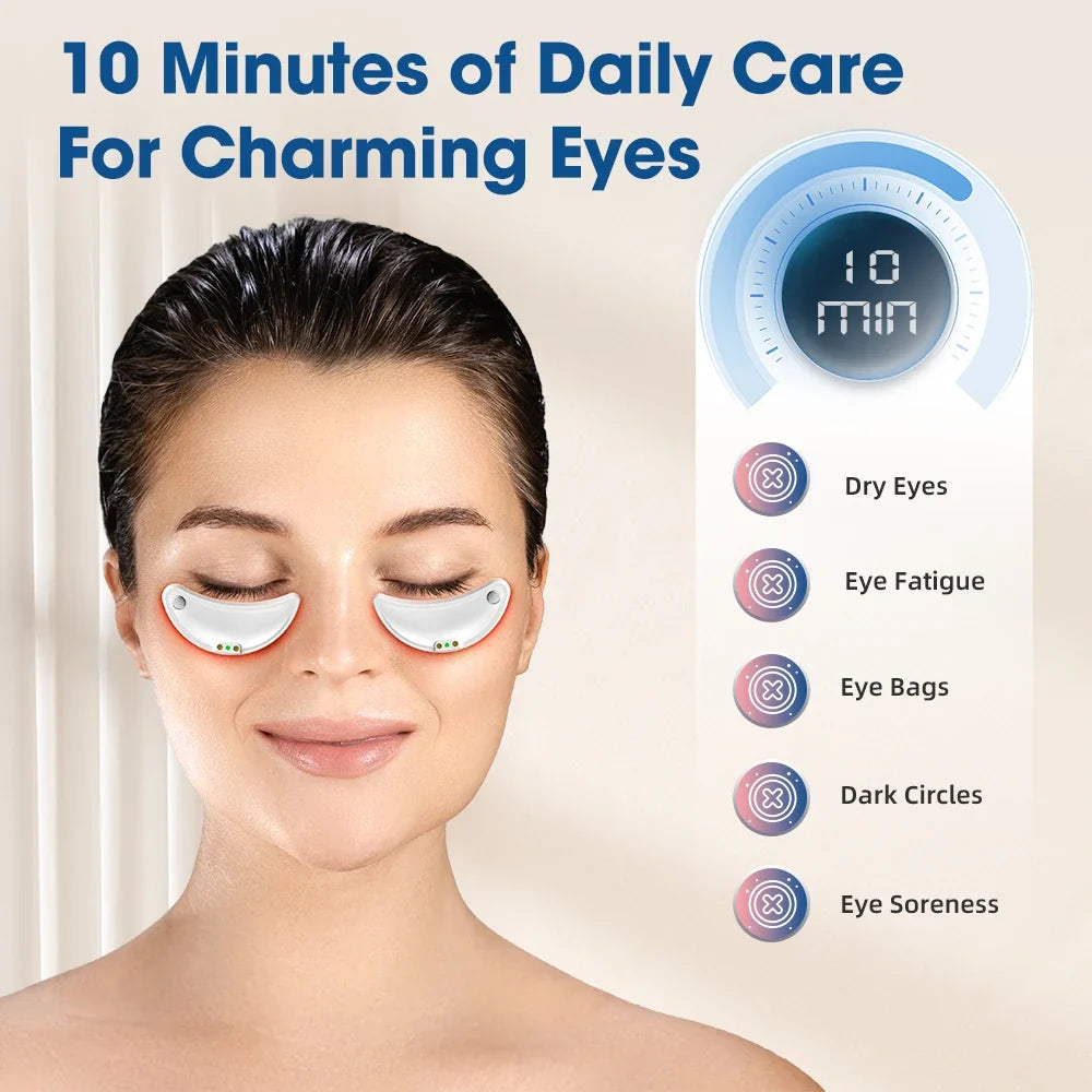 660nm LED Light Eye Face Beauty Massage Muscle Stimulator Facial Lifting Anti-Wrinkle Reduce Dark Circles Eyes Swelling Forehead Care Device